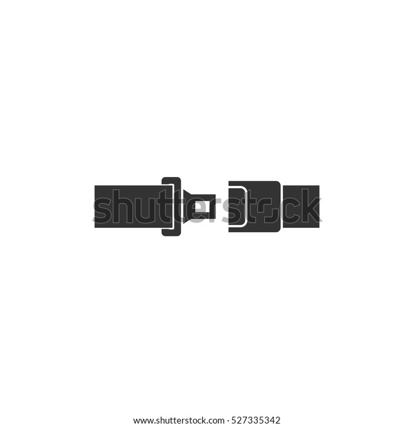 Seat Belt Icon Flat Illustration Isolated Stock Vector (Royalty Free