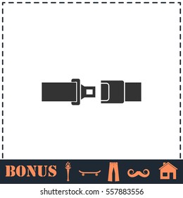 Seat belt icon flat. Simple vector symbol and bonus icon