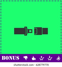 Seat belt icon flat. Simple vector symbol and bonus icon