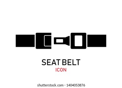 Seat belt icon isolated car or airplane. sign of protection or safety. Lock belt. EPS 10