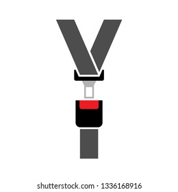 Seat Belt Icon. Passenger Belt for Vehicle, Train, Ship or Plane. Safety Component Symbol for Design Elements, Websites, Presentation and Application - Vector.  