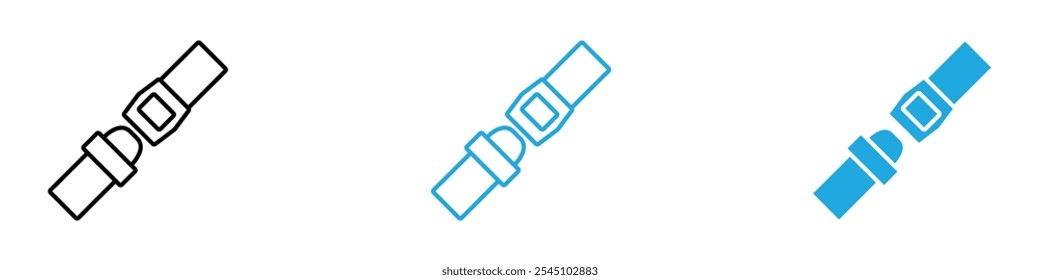 Seat Belt Icon Set Vector illustration in black