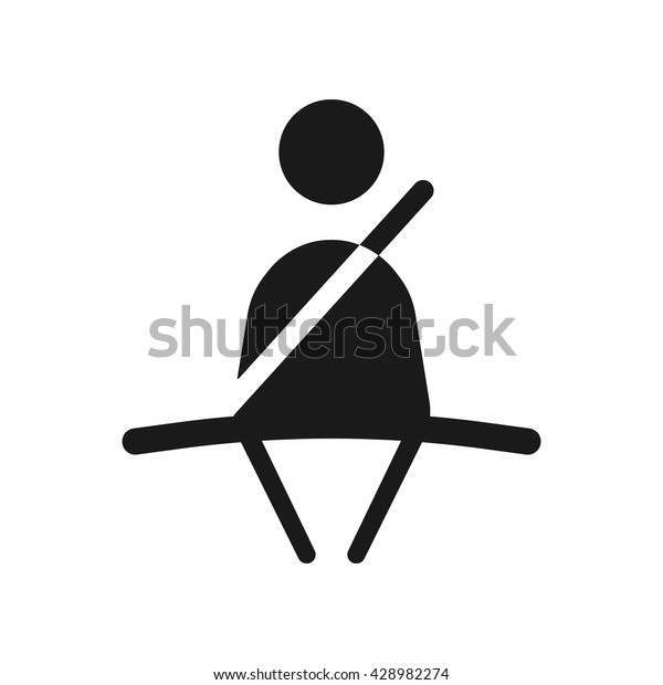 Seat belt icon Vector Illustration on the\
white background.
