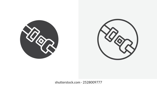 Seat Belt icon vector icon set in black and white color.