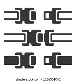 Seat Belt Icons Set on White Background. Vector
