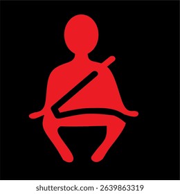 seat belt indicator indicating seat belt has not been secured warning light