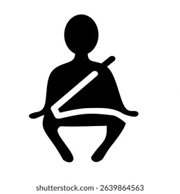 seat belt indicator indicating seat belt has not been secured black silhouette