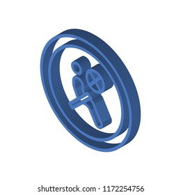 Seat belt isometric left top view 3D icon