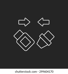 seat belt line icon