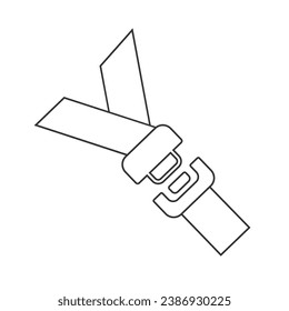 Seat belt line icon, badge, vector illustration sign in flat