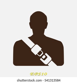 seat belt, man icon, vector illustration EPS 10