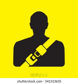seat belt, man icon, vector illustration EPS 10
