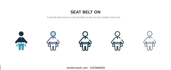 seat belt on icon in different style vector illustration. two colored and black seat belt on vector icons designed in filled, outline, line and stroke style can be used for web, mobile, ui