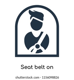 Seat belt on icon vector isolated on white background, Seat belt on transparent sign , symbols or elements in filled style svg
