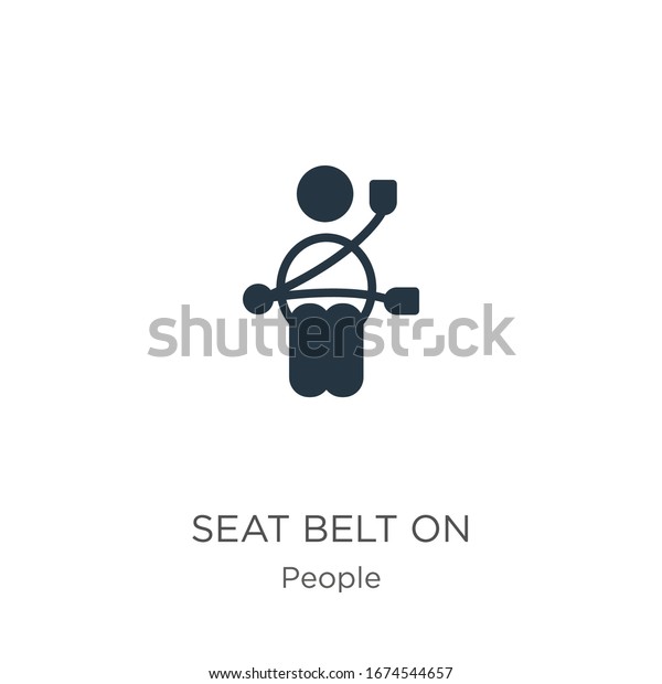 Seat\
belt on icon vector. Trendy flat seat belt on icon from people\
collection isolated on white background. Vector illustration can be\
used for web and mobile graphic design, logo,\
eps10