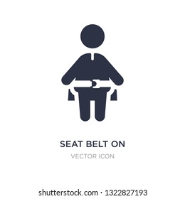 seat belt on icon on white background. Simple element illustration from People concept. seat belt on sign icon symbol design.