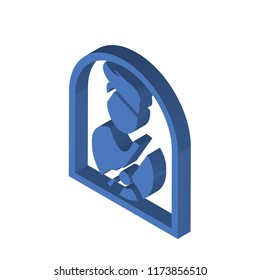 Seat belt on isometric left top view 3D icon