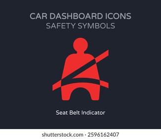 Seat Belt Safety Symbol Car Dashboard Icons - High Quality Vectorial Graphic