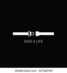 seat belt save a life vector on black background