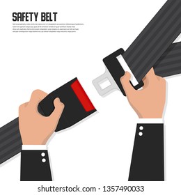 Seat belt sign vector flat icon