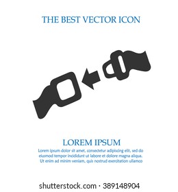 Seat belt simple isolated vector icon. Safety sign symbol.