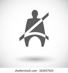 Seat belt. Single flat icon on white background. Vector illustration.