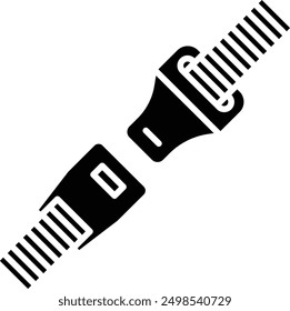 Seat Belt solid glyph vector illustration