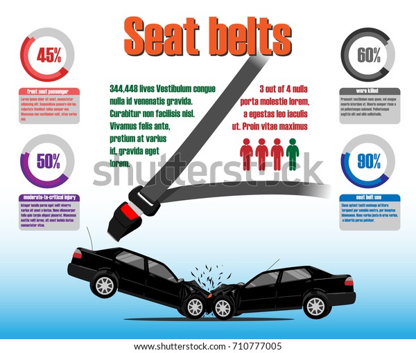 Seat Belt Statistics Infographics Vector Template Stock Vector (Royalty Free) 710777005
