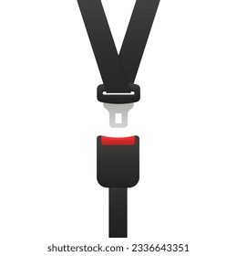 Seat belt used in cars. Seatbelt safe buckle icon isolated. Security strap fasten accident insurance. Vector illustration