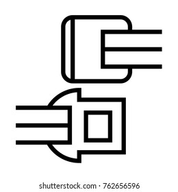 Seat Belt vector outline icon