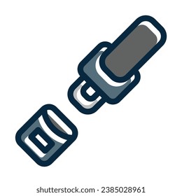Seat Belt Vector Thick Line Filled Dark Colors Icons For Personal And Commercial Use.
