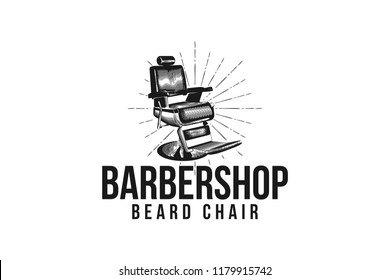 seat chair barber shop vintage hand drawn barber shop logo design inspiration