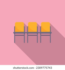 Vector plano del icono de la silla del asiento. Mobiliario de habitación. Estilo moderno