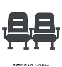 
seat cinema black icons on white background