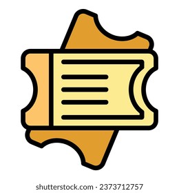 Seat cinema ticket icon outline vector. Festival event. Film show color flat