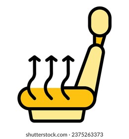 Seat coolant icon outline vector. Water engine. Temperature fluid color flat