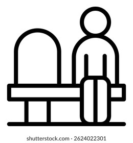 Seat distance icon outline vector. Avoid people. Public chair