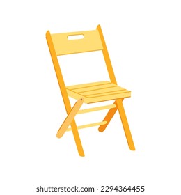 seat folding chair cartoon. black home, interior object seat folding chair sign. isolated symbol vector illustration