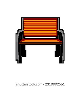 seat garden outdoor bench game pixel art retro vector. bit seat garden outdoor bench. old vintage illustration
