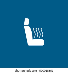 Seat Heated Flat Icon On Blue Background