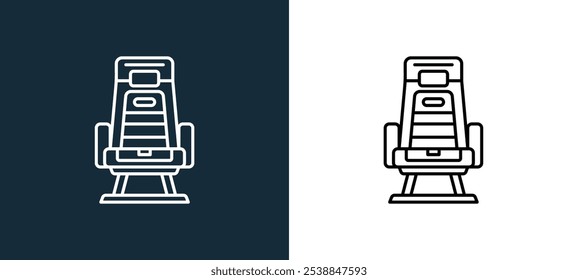seat icon isolated on white and black colors. seat outline linear vector icon from airport collection for mobile apps, web and ui.