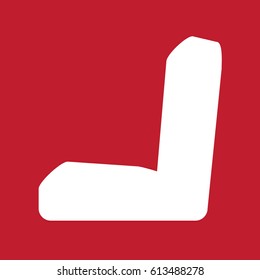 Seat icon on red background