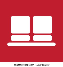 Seat icon on red background