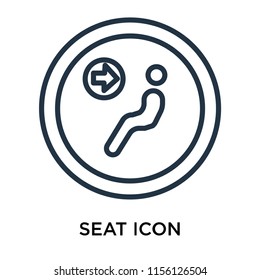 Seat icon vector isolated on white background, Seat transparent sign , line symbol or linear element design in outline style