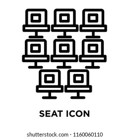 Seat icon vector isolated on white background, Seat transparent sign , line and outline elements in linear style