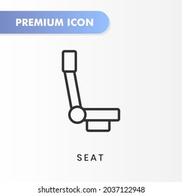 icono de asiento para tu diseño de sitio web, logotipo, aplicación, interfaz de usuario. Ilustración gráfica vectorial y trazo editable. diseño de contorno de icono de asiento.