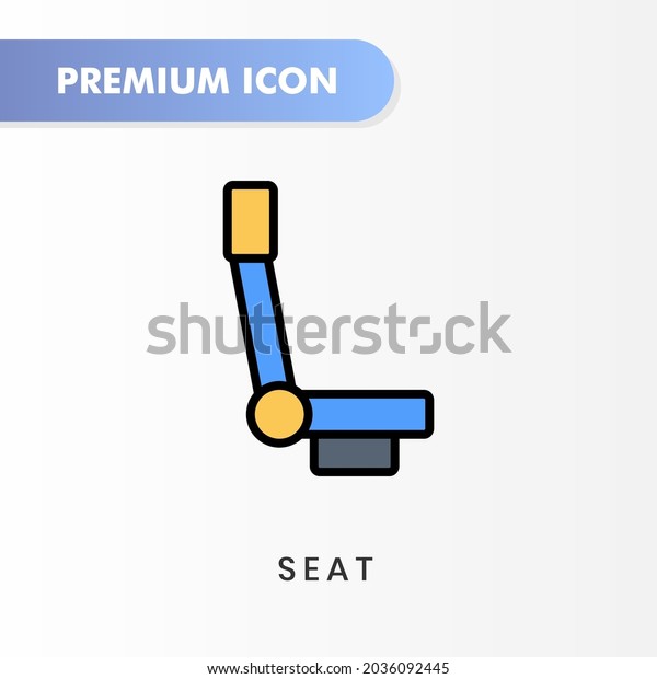 seat icon for your website design, logo, app, UI.\
Vector graphics illustration and editable stroke. seat icon lineal\
color design.