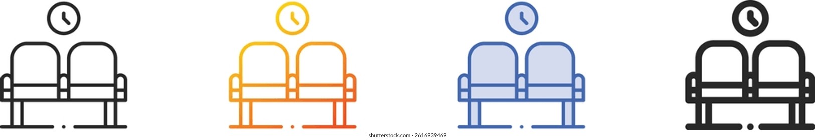 seat icon.Thin Linear, Gradient, Blue Stroke and bold Style Design Isolated On White Background