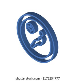 Seat isometric left top view 3D icon