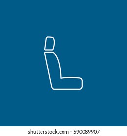 Seat Line Icon On Blue Background